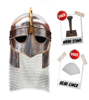 BNDL13 - (IR80551) Viking Helmet + (IR8050) Wood Helmet + (IR8050A) Head Liner